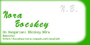 nora bocskey business card